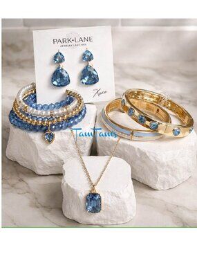 Park Lane Perry Sparkle Box 4 Pc Set Necklace Earrings Bracelets + Gem Bracelet